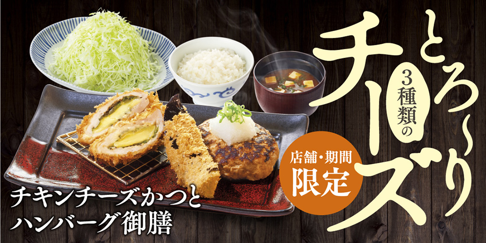 チキンチーズかつとハンバーグ御膳