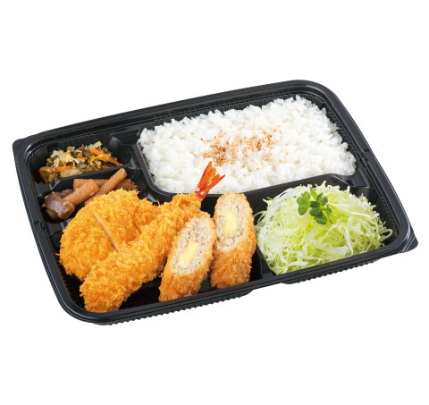 チキンかつとオランダかつとエビフライ弁当