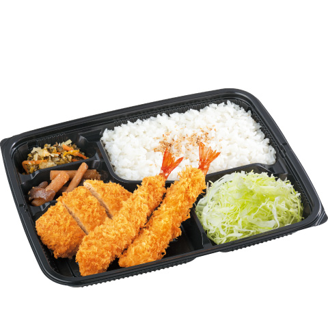 エビフライとヒレかつ弁当