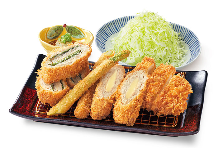 アスパラと大葉重ねかつとオランダ弁当